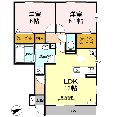 セジュール西条A・B棟　★の間取り