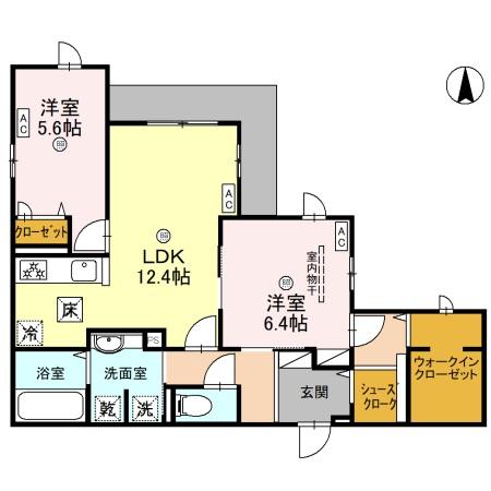 西宮市甲子園一番町のアパートの間取り