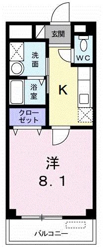 鳥取市古市のアパートの間取り