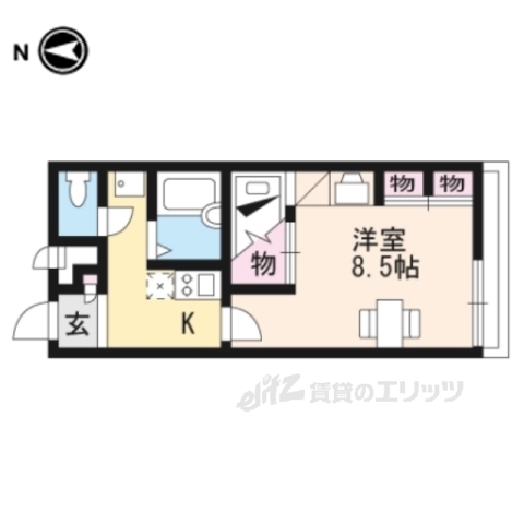 大津市横木のアパートの間取り