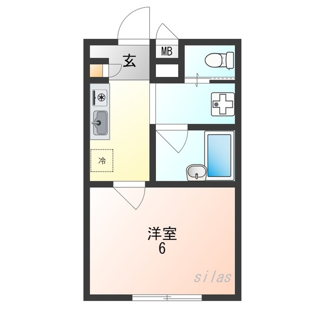 大阪市西淀川区福町のアパートの間取り