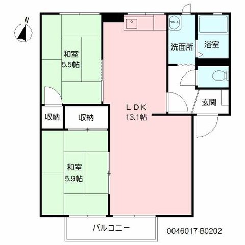 シャルマン辻野　Ｂ棟の間取り