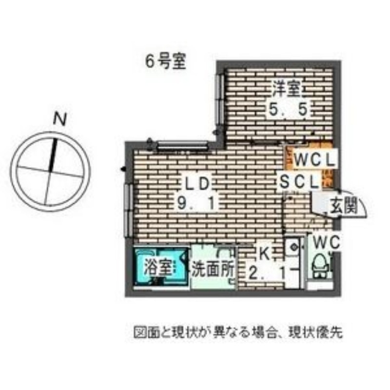 Elle Cube学園前の間取り