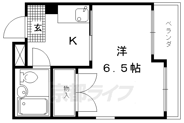 京都市上京区西五辻東町のマンションの間取り