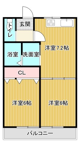 ブランドール筑後の間取り写真