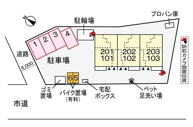 駐車場　見取り図です。