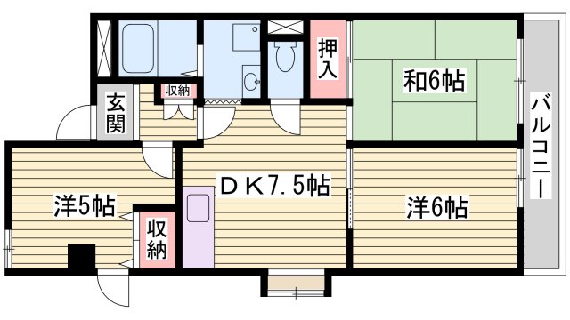 龍宮ハイツの間取り写真