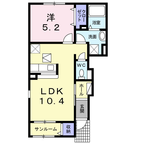 ＪＲ白新線 新崎駅 徒歩12分 2階建 築15年の間取り写真