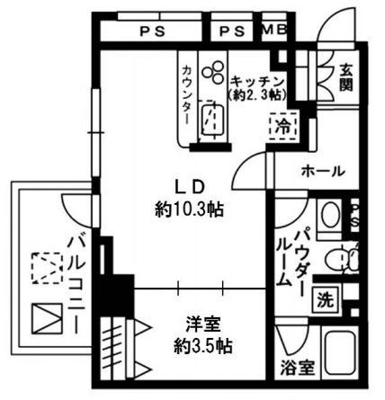 レジディア四谷三丁目の間取り写真
