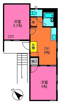 フジフラットの間取り写真
