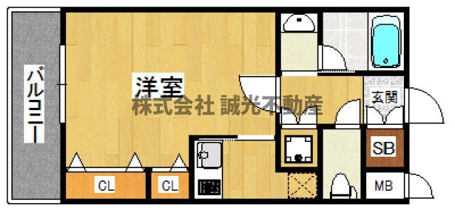 地下鉄七隈線 博多駅 徒歩19分 13階建 築20年の間取り写真