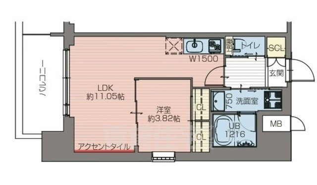 地下鉄御堂筋線 なんば駅 徒歩2分 15階建 築4年の間取り写真