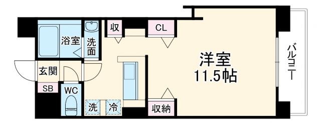 ホープ松屋町住吉の間取り写真
