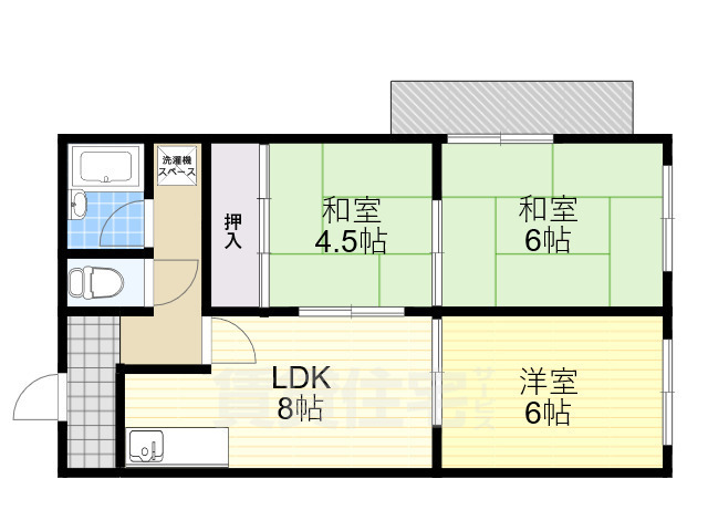 堺市堺区北安井町のマンションの間取り