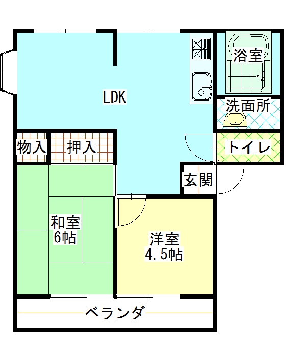 古河市三和のアパートの間取り