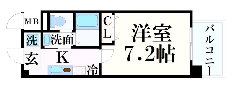 神戸市中央区東雲通のマンションの間取り