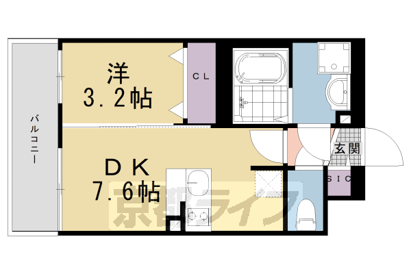 【京都市南区東九条北河原町のマンションの間取り】