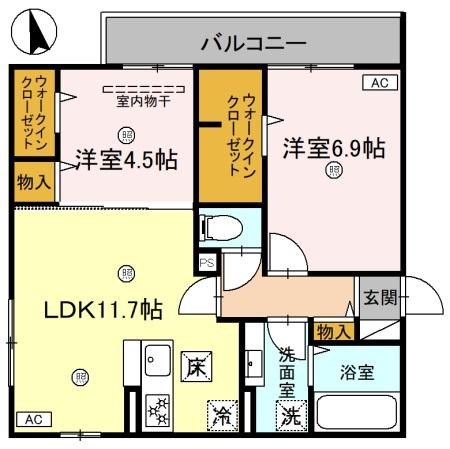 尼崎市立花町のアパートの間取り