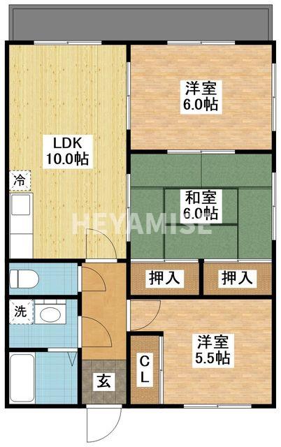 諫早市小船越町のマンションの間取り