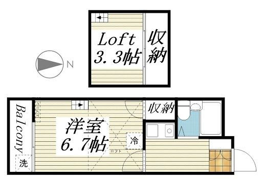 和歌山市市小路のアパートの間取り