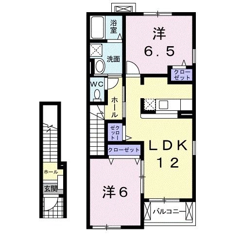 有田郡有田川町大字野田のアパートの間取り