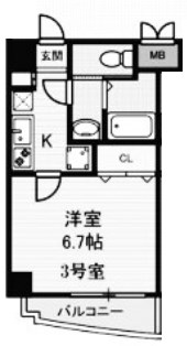 尼崎市神田北通のマンションの間取り