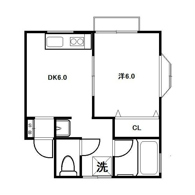 逗子市沼間のアパートの間取り