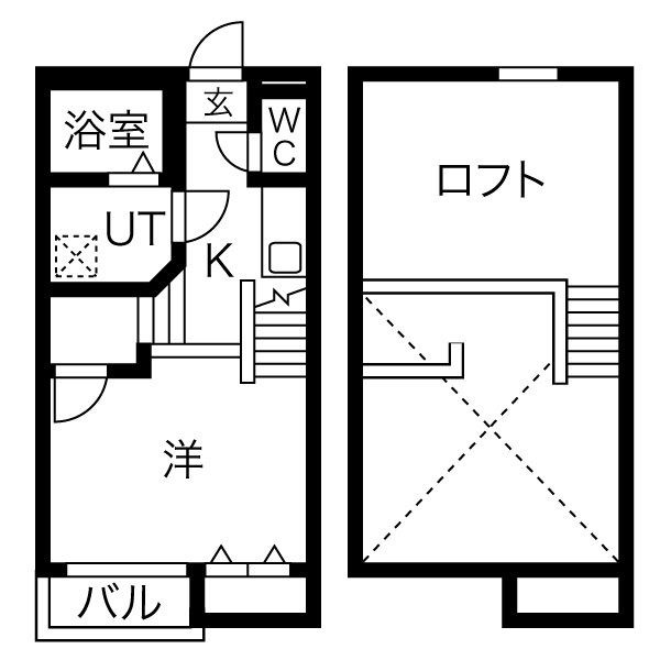 名古屋市中川区十番町のアパートの間取り