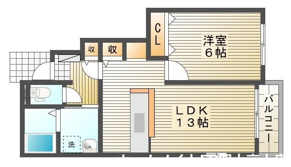 岡山市北区御津金川のアパートの間取り