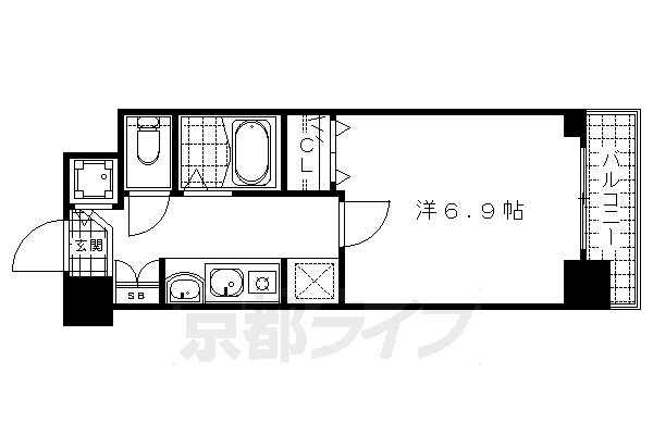 【京都市南区西九条東島町のマンションの間取り】