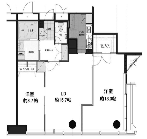 港区浜松町のマンションの間取り