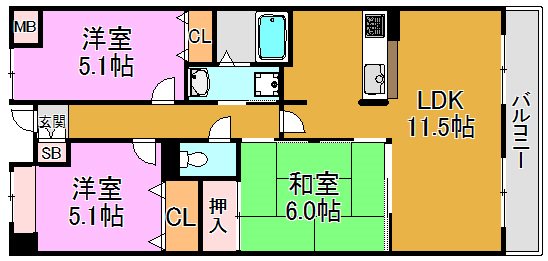 プランテーム吉田の間取り