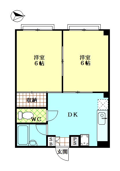 パインハイツA棟の間取り