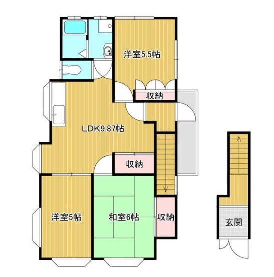 姫路市大善町のアパートの間取り