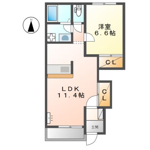 神崎郡市川町千原のアパートの間取り