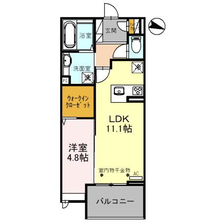 小矢部市石動町のアパートの間取り