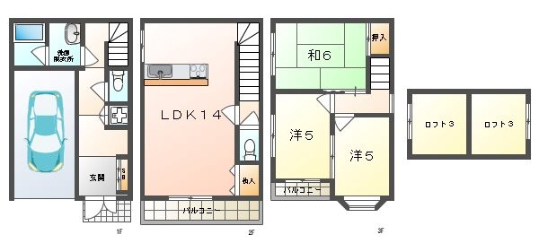 大枝西町貸家の間取り