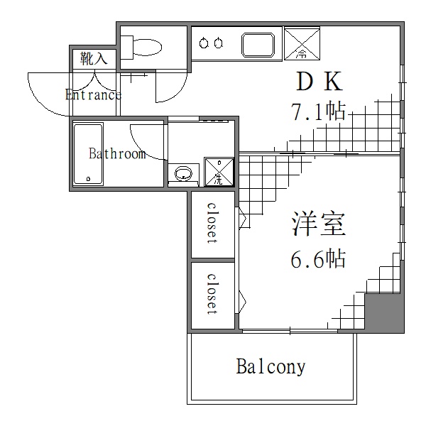 台東区雷門のマンションの間取り