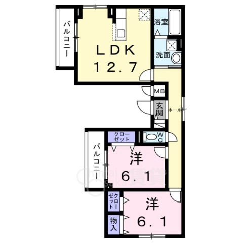 茨木市戸伏町のアパートの間取り