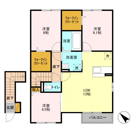 神栖市知手中央のアパートの間取り