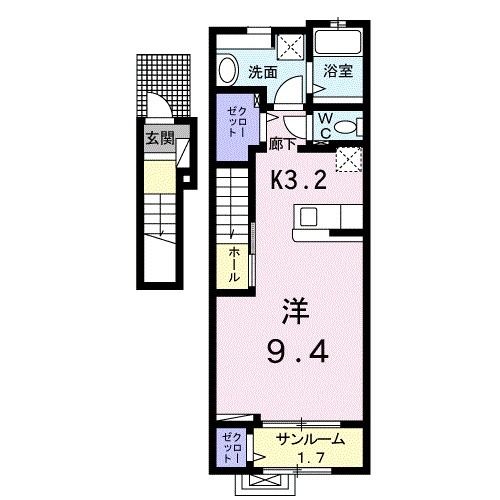 南相馬市原町区三島町のアパートの間取り