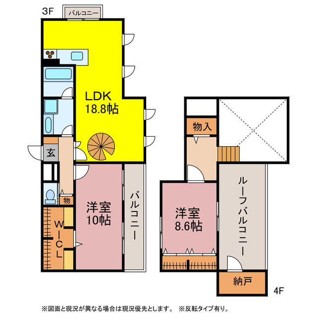 豊橋市花田町のマンションの間取り