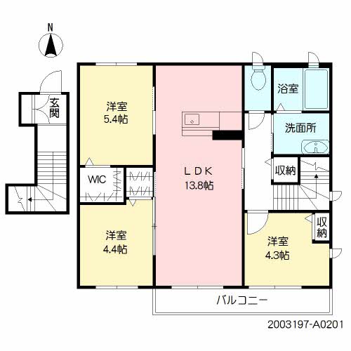 久留米市善導寺町与田のアパートの間取り