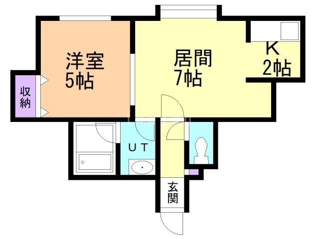 札幌市清田区美しが丘三条のアパートの間取り