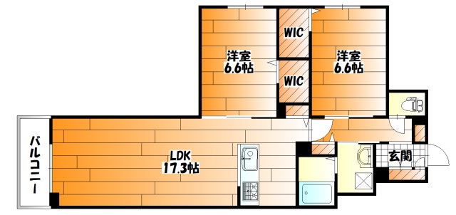 広島市安佐南区祇園のマンションの間取り