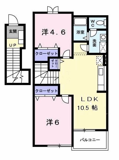 遠賀郡芦屋町山鹿のアパートの間取り