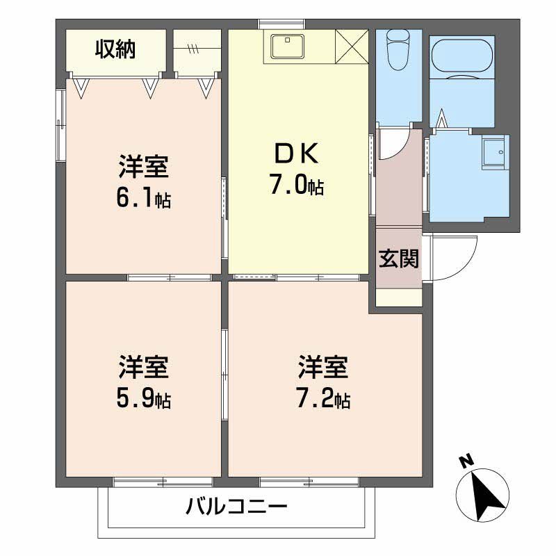 フェリックスシュタット　Aの間取り