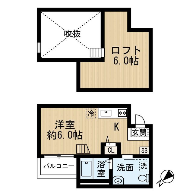 神戸市長田区長田天神町のアパートの間取り