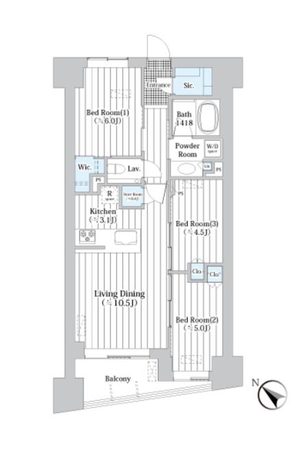 中央区新川のマンションの間取り