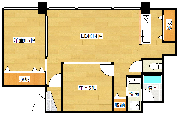 広島市中区舟入川口町のマンションの間取り